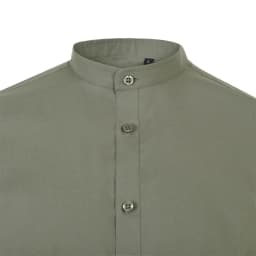 Camisa cuello tirilla stretch manga larga hombre
