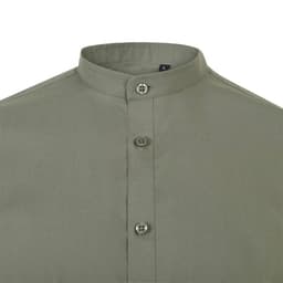 Camisa cuello tirilla stretch manga larga hombre