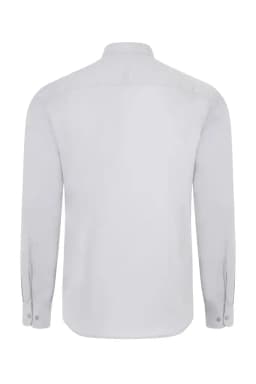 Camisa cuello tirilla stretch manga larga hombre