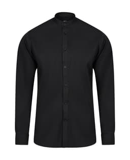 Camisa cuello tirilla stretch manga larga hombre