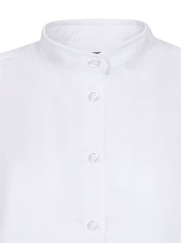 Camisa cuello tirilla stretch manga corta mujer