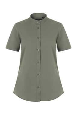 Camisa cuello tirilla stretch manga corta mujer