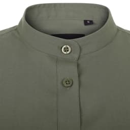 Camisa cuello tirilla stretch manga corta mujer