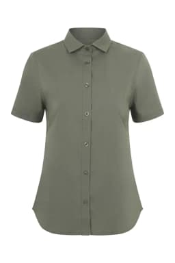 Camisa manga corta stretch mujer