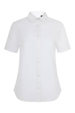 Camisa oxford stretch manga corta mujer