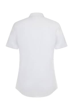 Camisa oxford stretch manga corta mujer