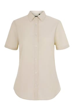 Camisa oxford stretch manga corta mujer