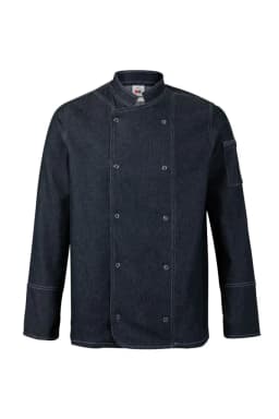 Chaqueta de cocina denim con automáticos
