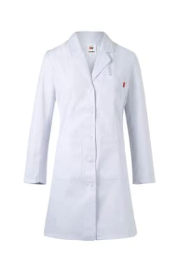 Bata semientallada manga larga mujer