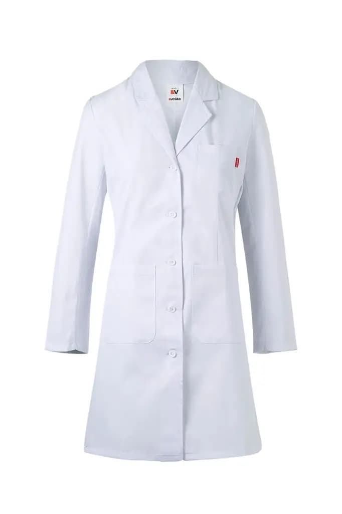 Bata semientallada manga larga mujer