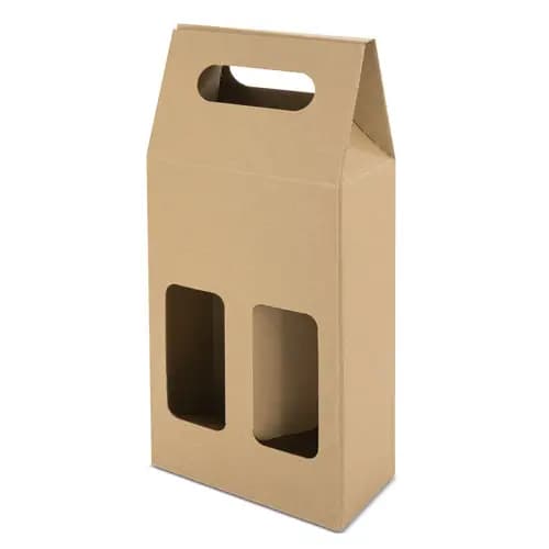 CAJA CARTON VENTANA 2 BOTELLAS "TREVISO"