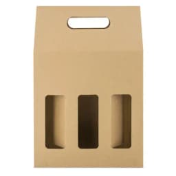CAJA CARTON VENTANA 3 BOTELLAS "TREVISO"