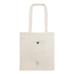 BOLSA DE ALGODON PLEGABLE CON BOLSILLO "NADIA"