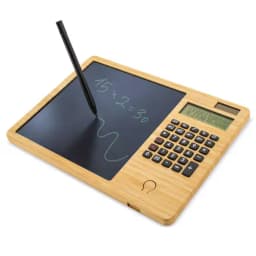 CALCULADORA BAMBU CON PIZARRA AUTOMATICA "GLASGOW"