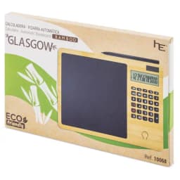 CALCULADORA BAMBU CON PIZARRA AUTOMATICA "GLASGOW"