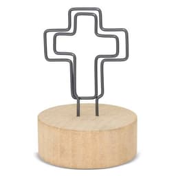 MEMO CLIP CON BASE DE MADERA "CRUCI"