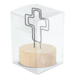 MEMO CLIP CON BASE DE MADERA "CRUCI"