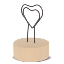 MEMO CLIP CON BASE DE MADERA "LOVE U"