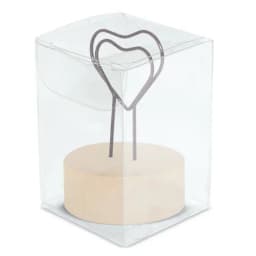MEMO CLIP CON BASE DE MADERA "LOVE U"