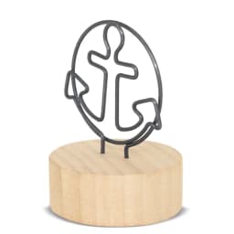 MEMO CLIP CON BASE DE MADERA "ÁNCORA"