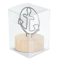 MEMO CLIP CON BASE DE MADERA "ÁNCORA"