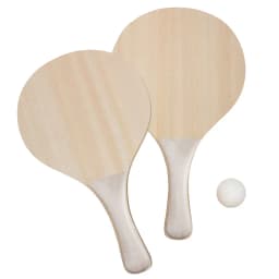 SET PALAS DE PLAYA MADERA Y FIBRA DE TRIGO "YAIZA"