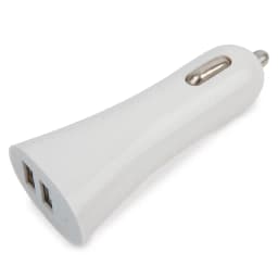 CARGADOR DE COCHE DOBLE USB BLANCO