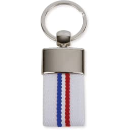 LLAVERO CINTURON BANDERA FRANCIA BLANCO "DEREX"