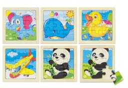 SET DE 5 PUZZLES EN MADERA NATURAL "JUNIOR"