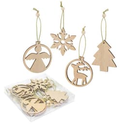 SET ADORNOS DE MADERA "NOELLY"