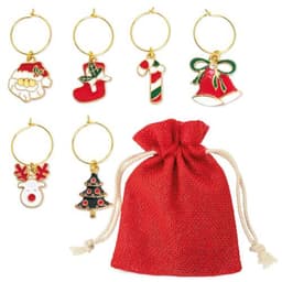 SET DE 6 AROS NAVIDEÑOS PARA COPAS "BRINDIS"