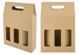 CAJA CARTON VENTANA 3 BOTELLAS "TREVISO"