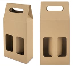 CAJA CARTON VENTANA 2 BOTELLAS "TREVISO"