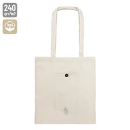 BOLSA DE ALGODON PLEGABLE CON BOLSILLO "NADIA"