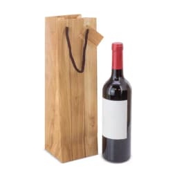 BOLSA PAPEL EFECTO MADERA 1 BOTELLA "ABETO"