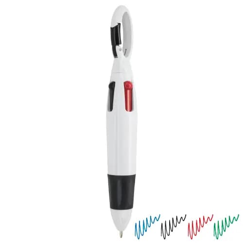 BOLIGRAFO 4 COLORES CON MOSQUETÓN "KLEUR"