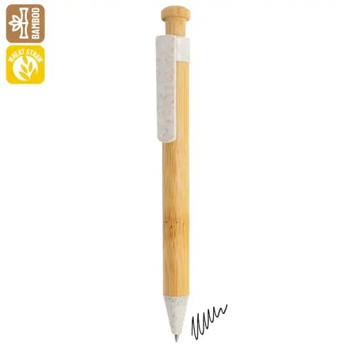 BOLIGRAFO DE BAMBÚ Y FIBRA DE TRIGO "KOBAX"